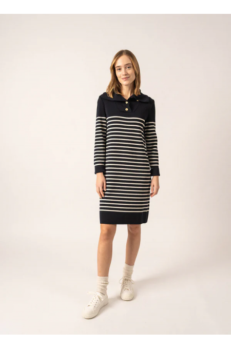 Robe rayée en laine Vague