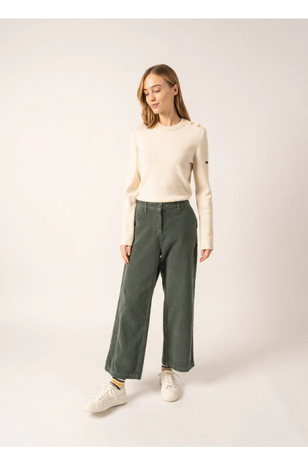 Pantalon en velours Tess Vegetal