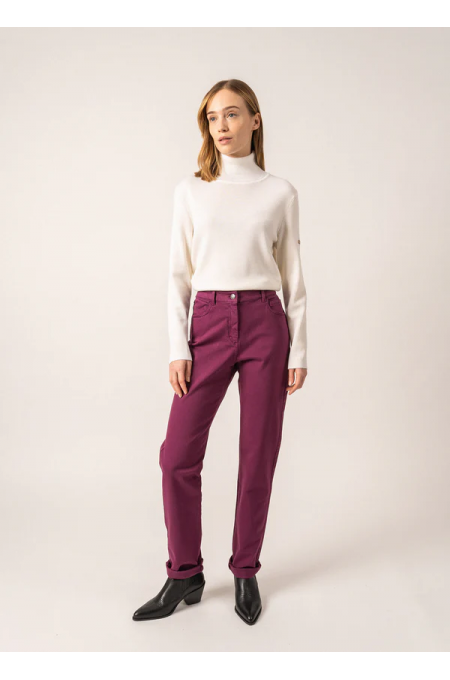 Pantalon droit Patricia Prune