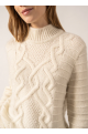 Pull col montant Alpes Blanc d'hiver