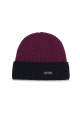 Bonnet en laine bicolore Canot Prune/Navy