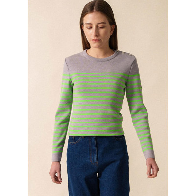 Pull marin rayé perle...